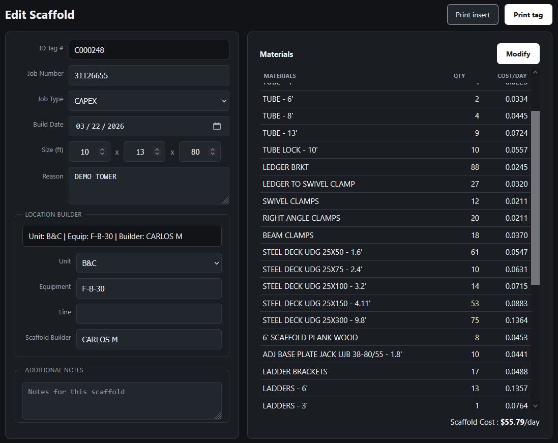 Scaffold Tracker screenshot 2